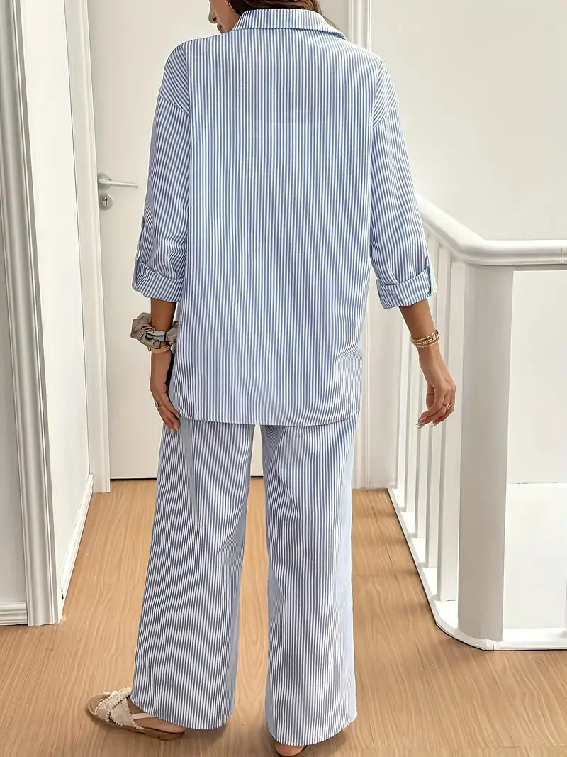 Ensemble Deux Pièces Chemise Pantalon d'Été - Combinaison Femme