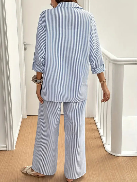 Ensemble Deux Pièces Chemise Pantalon d'Été - Combinaison Femme