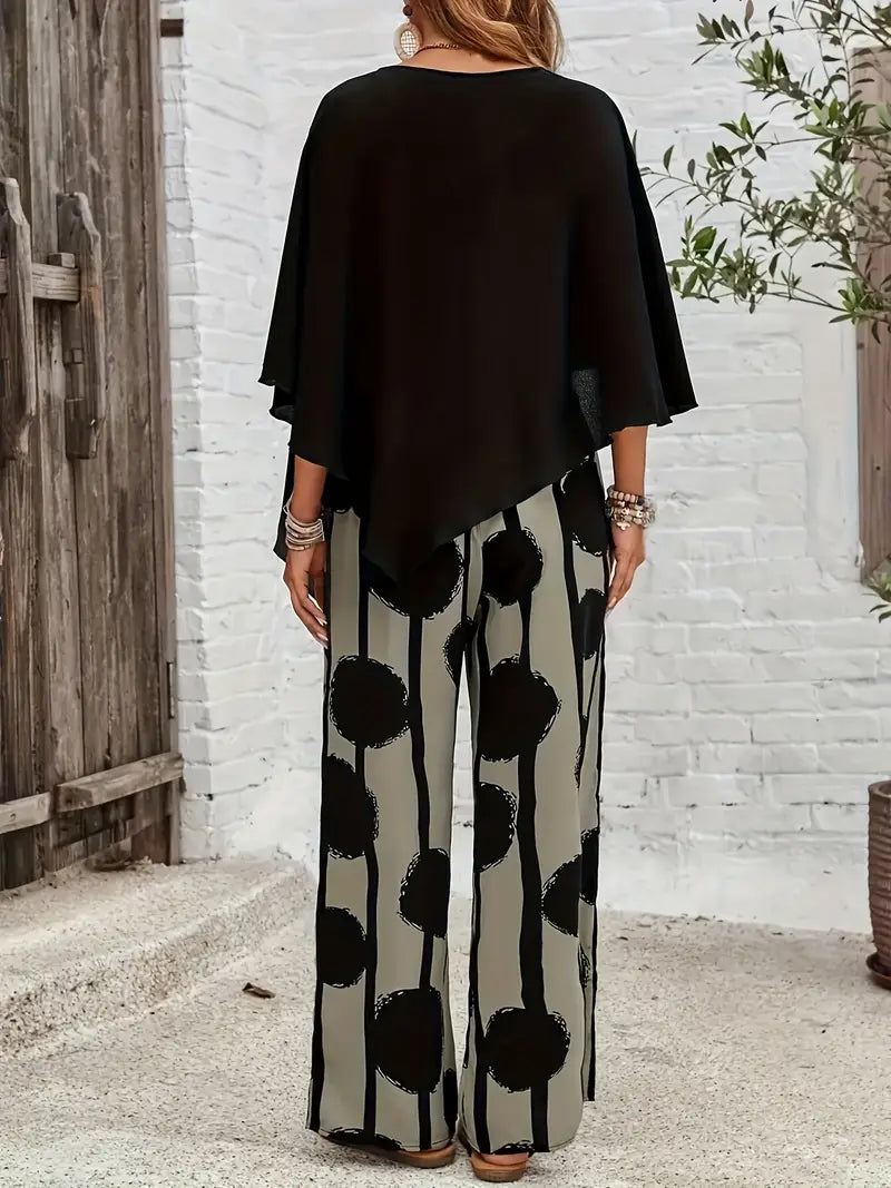 Ensembles Deux Pièces d'été - Pantalon Droit et Haut Manches Courtes