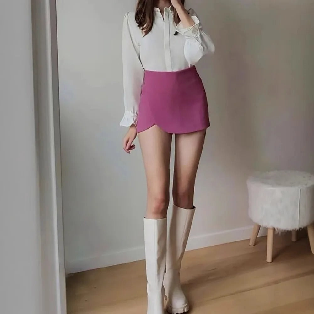 Mini-Jupe Short d'Été Taille Haute Femme