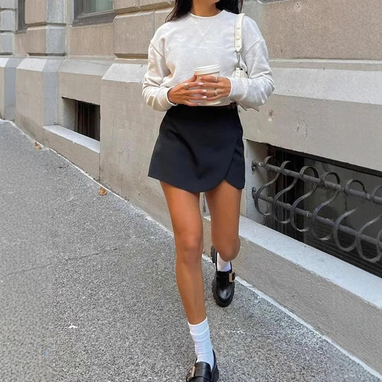 Mini-Jupe Short d'Été Taille Haute Femme