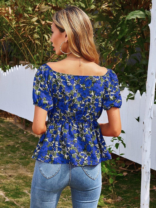 Haut T-shirt Imprimé d'Été à Manches Courtes Femme